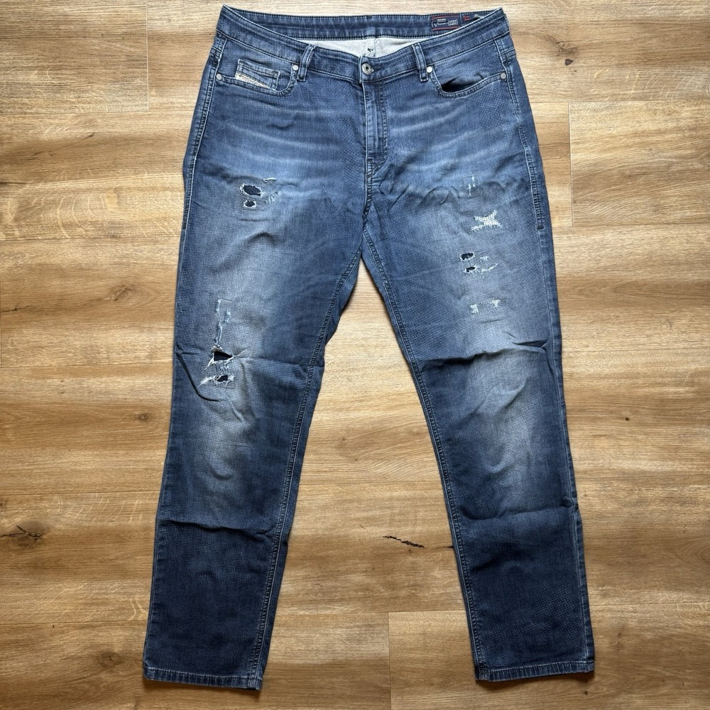 Diesel Rizzo JoggJeans Women 29 Blue Slim Fit Distressed Hybrid Denim Sweatpants